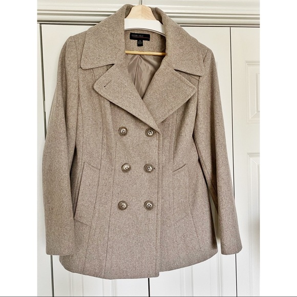 Jason Kole Jackets & Blazers - Jason Kole Wool Blend Peacoat in Oatmeal Heather